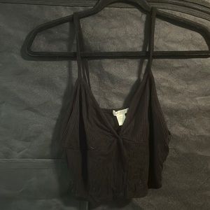 Black Crop Tank Top